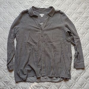 J. Jill Houndstooth Button Front Shirt Petite